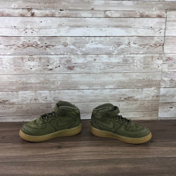 Nike Air Force 1 Mid Green Gum Suede Size 10C - Picture 2 of 7